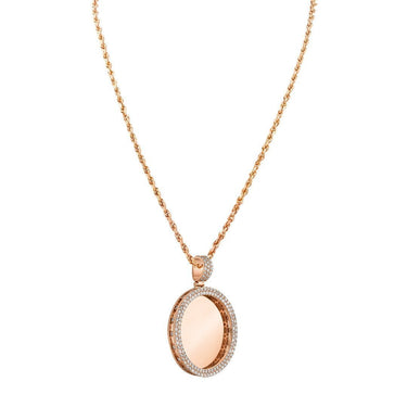 Diamond Rest In Peace Memory Frame Pendant in 14k Yellow Gold 3.45 Ctw